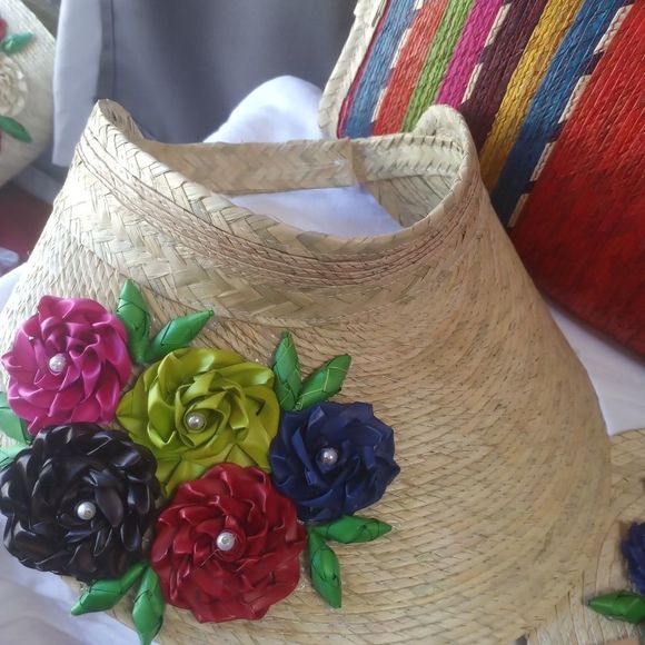 #New set Mexican hat and bag with hand fan handmade - Picture 4 of 6